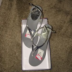 TRIFECTA SILVER JELLY SANDALS